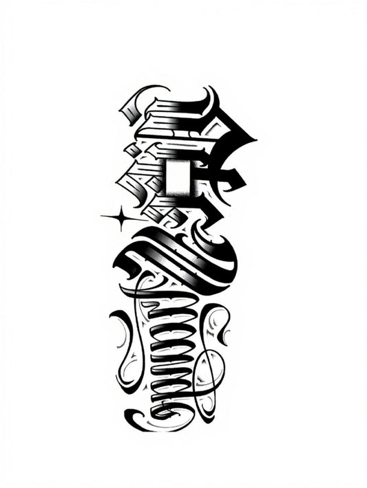 Dark Script Yarı Kalıcı Orta Boy Dövme