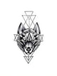 Geometric Wolf Yarı Kalıcı Küçük Boy Dövme